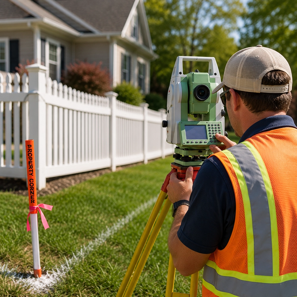 Residential Property Surveyor at Work boundary survey